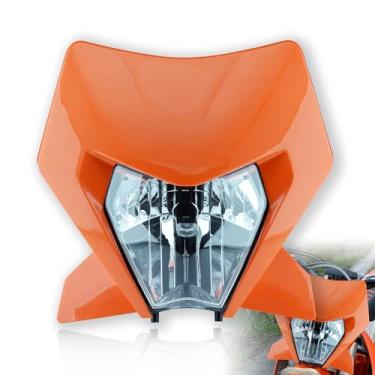Imagem de fewfuss Kit universal de farol de LED Dirt Bike, farol baixo e alto laranja