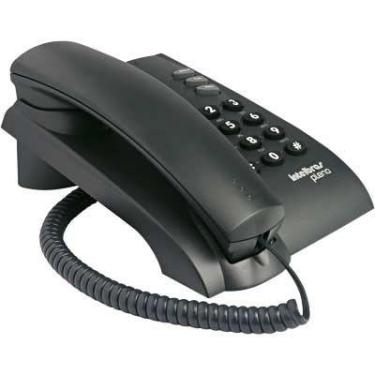 Imagem de Telefone De Mesa E Parede Com Fio Preto Pleno Intelbras, Preto