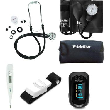 Imagem de Kit Enfermagem Acadêmico Com Estojo Completo Preto - Premium