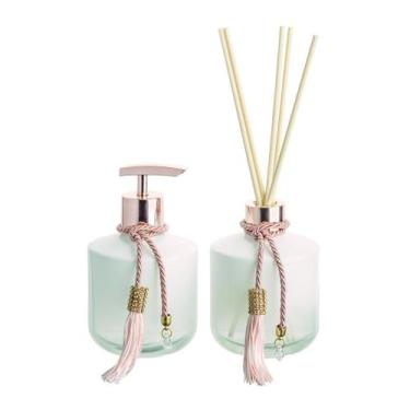 Imagem de Kit Lavabo Aromatizador de Ambiente Vidro Rubi Luxo 300ml - Seven Glas