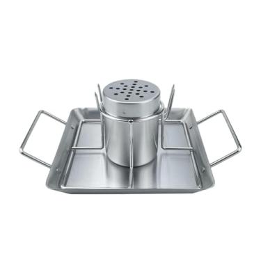 Imagem de Generic Suporte para assar frango em lata de cerveja, grelha para forno à prova de ferrugem, grelha para churrasco, assadeira para atividades ao ar livre