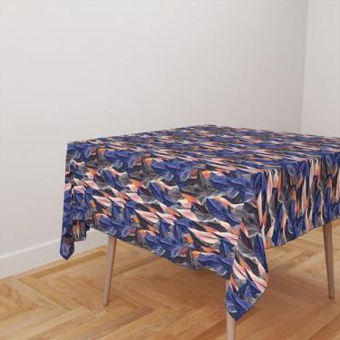Imagem de Toalha De Mesa Quadrada 4 Lugares Tecido Oxford Folhas Escuras TL75 - 