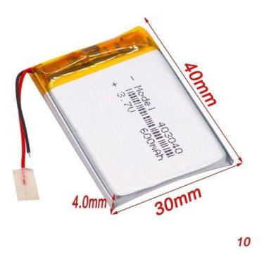Imagem de 6 Peças 403040 600mah  3,7v Com 2 Fios 4mm X 30mm X 40mm - - KMIG