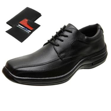 Imagem de Sapato Social Esporte Fino Ortopédico em Couro com Carteira Masculina 