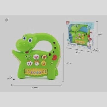 Imagem de Brinquedo Piano Dinossauro Teclado Bebê Musical Colorido. - toys king