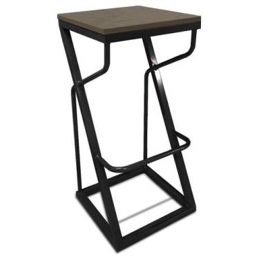 Imagem de Banco Alto Bistrô Industrial Banqueta Cozinha Balcão Área Gourmet Germ