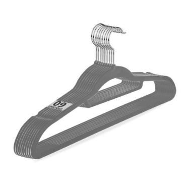 Imagem de Kit 9 Cabides Aveludados Slim Roupas Cabideiro Organizador - Belakaza,