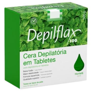 Imagem de Cera Quente Depilatória Depilação Profissional Hortelã Depilflax Barra