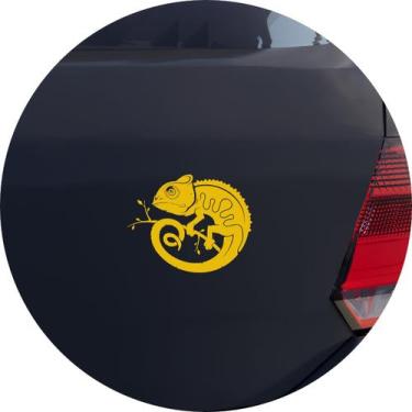 Imagem de Adesivo de Carro Camaleão no Galho - Cor Amarelo - Melhor Adesivo, Ama