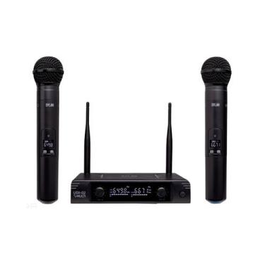 Imagem de Microfone Duplo de Mão Sem Fio UHF Dylan UDX-02 Multi Dinâmico Cardioi