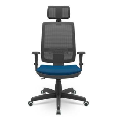 Imagem de Cadeira Brizza Presidente Com Apoio Braços 3D PP BackPlax Plaxmetal NR