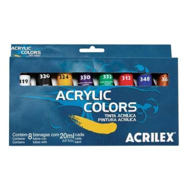 Imagem de Tinta Acrílica Acrilex 20ml Acrylic Colors 8 Cores