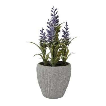 Imagem de Vaso Decorativo Cimento 23,5cm - Enfeite de Sala - Arranjo Planta Arti