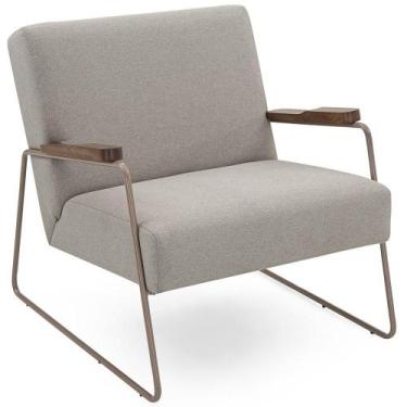 Imagem de Poltrona Decorativa Sala Herval Jade, Linho, Café com Leite