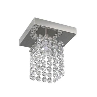 Imagem de Luminária Plafon De Cristal Quadrado 12cm Balcão Bancada Passa Prato C