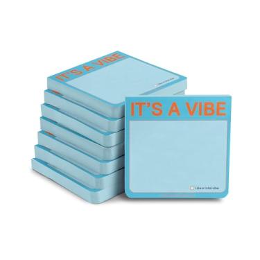 Imagem de Pacote com 8 blocos de notas adesivas Knock Knock It's a Vibe 7,6 x 7,6 cm, 100 folhas cada