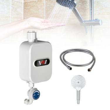Imagem de Aquecedor de Água Instantâneo Sem Tanque para Cozinha ou Banheiro - Aquecimento Rápido em 3 Segundos, Temp Ajustável de 20 a 55°C, IPX4 à Prova d'Água, Incluso Chuveiro e Mangueira