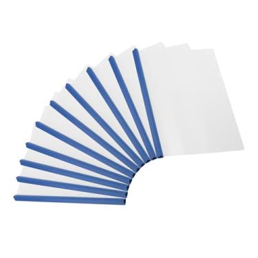 Imagem de PATIKIL Capas de relatório transparentes com barra deslizante, 10 peças de capa de currículo com aderência deslizante de 15 mm, capacidade de 135 folhas, pastas de apresentação A4 para arquivo,