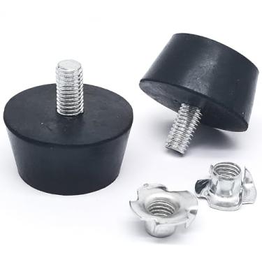 Imagem de 4 peças de pés ajustáveis para móveis, rosca M8, 20 mm de altura, niveladores de móveis com porcas em T, substituição de perna de móveis de borracha redonda para cadeiras, mesas, cômodas, camas,