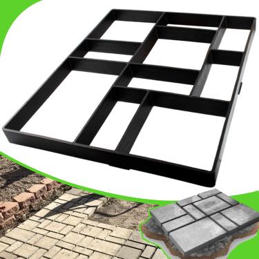 Imagem de CJGQ Tamanho jumbo 60 x 50 cm x 4,5 cm moldes reutilizáveis para caminhos de concreto para pavimentação gramado pátio pátio jardim DIY passarela moldes de pavimentação (10 grades)