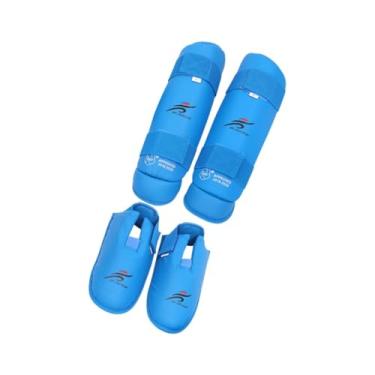 Imagem de Colaxi Caneleiras de Kickboxing Caneleiras de Karatê Caneleiras Protetoras de Perna Caneleiras Protetoras de Peito para Grappling, Muay Thai, Boxe, Azul