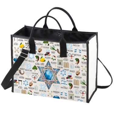 Imagem de WZMPA Bolsa de Hanukkah judaica Hanukkah presente festivo Chanukah reutilizável merchandise Menorah, Hanukkah-tb, Large