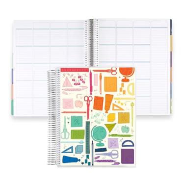 Imagem de Erin Condren Agenda escolar em casa sem data de 8,5 x 11 - capa intercambiável clássica de material escolar| Com espiral de platina e papel de peso de texto de 36 kg