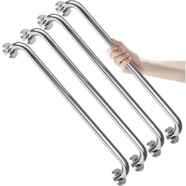 Imagem de Barra De Apoio Para Banheiro Idoso 80 Cm Inox Suporte Segurança Resistente Kit Unidades (4)