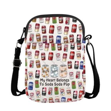 Imagem de MBMSO Bolsa tiracolo com refrigerante, presente para amantes de refrigerantes, My Heart Belongs to Soda Soda Pop, bolsa tiracolo presente para bebedores de refrigerante, Soda Cb