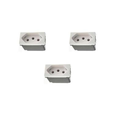 Imagem de Kit 3 Modulos Tomada 20A 250V Branco 615060BC+ Pial Plus+ - Legrand