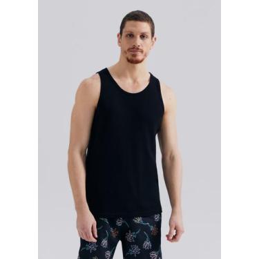 Imagem de Regata Básica Masculina Slim Em Ribana Canelada - Hering, XG, Preto