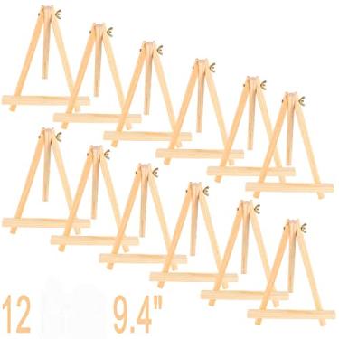 Imagem de ANDES Cavalete de Tripé de Madeira de Pinho Natural de 9,4 "De Altura, Exibição de Pintura de Fotos, Suporte de Tripé Portátil e Tripé de Madeira Ajustável, Suporte de Mesa para Tela, Festa de Pintura