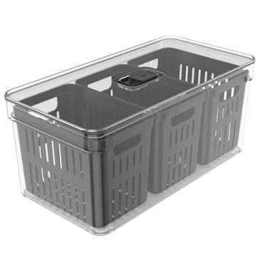 Imagem de Organizador de Geladeira com Cesto Triplo 5L Clear Fresh OU - Edição Limitada BLACK