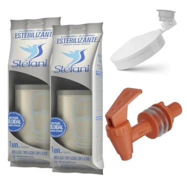 Imagem de Vela Para Filtro De Barro Stéfani Tripla Ação 02 Unidades + 1 Boia + 1 Torneira