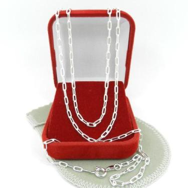 Imagem de Corrente Masculina 60Cm 2Mm Largura Folheada Prata Cr636 - Wnbijouteri
