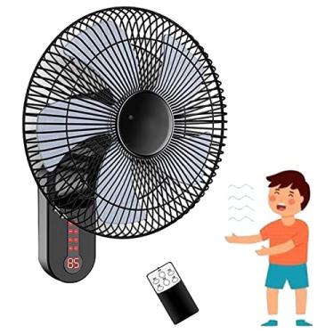 Imagem de Ventilador de parede de 16" e 40 cm funções oscilantes e inclináveis ventilador de oscilação de 3 modos de velocidade ângulo ajustável cobertura de ventilador de parede de malha segura ativação do