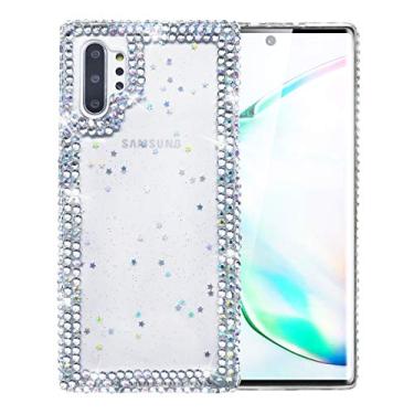 Imagem de Capa Bonitec Jesiya para Galaxy Note 10 Plus/Galaxy Note 10 Plus 5G com glitter 3D brilhante brilhante brilhante brilhante cristal strass diamante para-choque capa protetora transparente, Galaxy Note 10 Plus/Galaxy Note 10 Plus 5G, Star Dust
