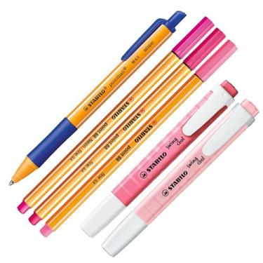 Imagem de Stabilo KIT Pink Set, Point 88 + Pointball + Swing Cool, 6 peças, Rosa