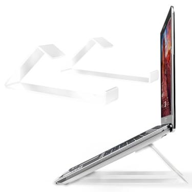 Imagem de Base Suporte Ergonomico Notebook Tablet Apoio Mesa Universal Levantar Suspender (Transparente)