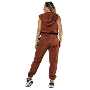 Imagem de Colete Corta Vento Abertura Zíper Destacável Capuz Bolso Embutidos Regulador Elástico Barra UV50+-Feminino