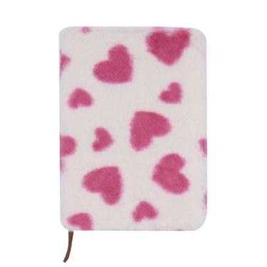 Imagem de Caderno estrelado de pelúcia diário felpudo para meninas adolescentes bloco de escrita A5 forrado com 160 páginas