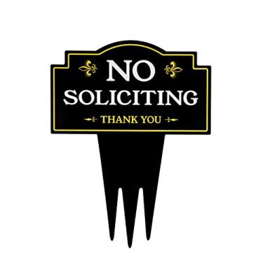 Imagem de Placa Brookfield Products sem solicitação para casa com estaca | Design triplo exclusivo de auto-fixação | Alumínio de ligação resistente | Sem vendedores, sem solicitadores | Estacas facilmente no gramado