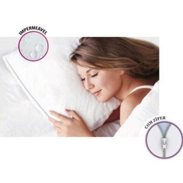 Imagem de Protetor Capa De Travesseiro Impermeável Antiácaro Com Zíper - Plastle