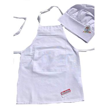 Imagem de CHEFSKIN Conjunto de avental e chapéu de chef, branco, tecido ultra leve, macio, confortável, fantasia de cozinheiro para brincar, ótimo presente, Branco, TODDLER (12-36 mos.)