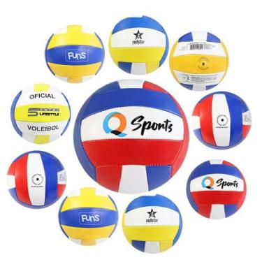 Imagem de Kit com 10 Bolas de Vôlei Tamanho Oficial Praia, Piscina e Quadra  Res