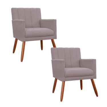 Imagem de Combo 2 Poltronas Decorativa Para Consultório Escritório Cecília Suede