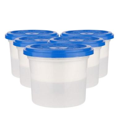 Imagem de Kit 05 Pote Anti Umidade Evita Mofo E Mau Cheiro Tampa Azul - Bcm Bras