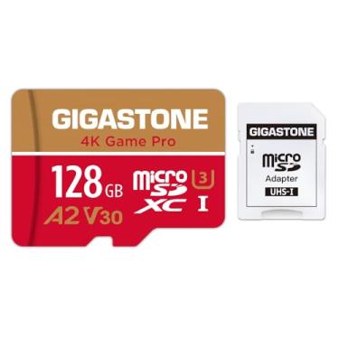 Imagem de [5-Yrs Free Data Recovery] Gigastone 128GB Micro SD Card, Game Pro, MicroSDXC Memory Card for Nintendo-Switch, GoPro, Action Camera, DJI, 4K UHD Video, R/W up to 100/50MB/s, UHS-I U3 A2 V30 C10