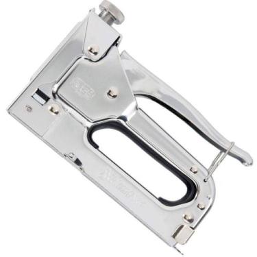 Imagem de Grampeador manual de metal com ajuste de pressao, para grampos de 4 - 