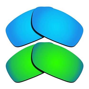 Imagem de Lentes de reposição polarizadas para Oakley Fives Squared - Revestimento espelhado azul e verde, Revestimento espelhado azul e verde, 0
